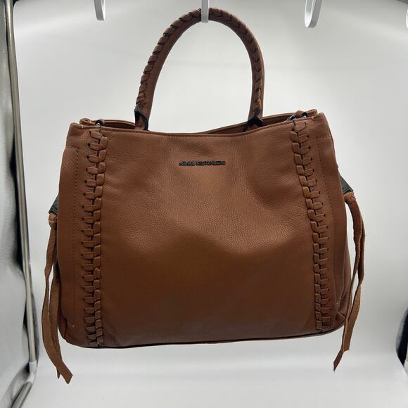 Aimee Kestenberg Women Purse Convertible French Leather Satchel Chestnut Brown